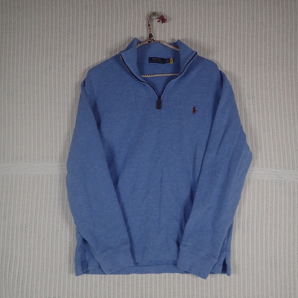 Polo Ralph Lauren Mens Half Zip French Rib Cotton Pullover Sweater Size: Medium